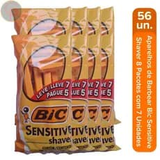 Aparelho De Barbear Bic Sensitive Shaver Pacote 56 Unidades