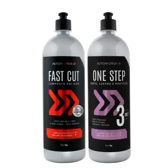 Kit Polimento Fast Cut + One Step 3 em 1 Autoamerica 1kg