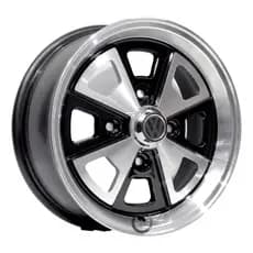 Kit 4 Rodas Aro 15 Fusca Vw Porsche 4x130 Grafite Preto Prata Diamantado Parafusos e Bicos de Brinde