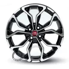 Kit 4 Rodas Aro 14 4x98 Emblemas Fiat Uno Fiorino Palio Bicos Brinde Preto Diamantado M16
