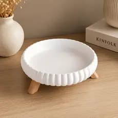 Bandeja Decorativa Redonda Organizadora Porta Objetos para Banheiro Lavabo Quarto Sala Minimalista