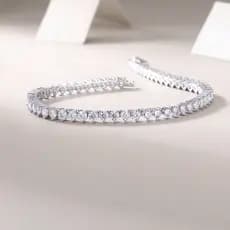 Pulseira Riviera 3 Garras Moissanite 3mm Prata 925/ródio Prata | 16 cm
