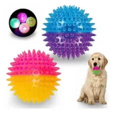 KIT 2/4/6/8 unidades Brinquedos Bola Pet Interativa Som Luz De Led Pisca Bolinha Ouriço duas cores para cachorros
