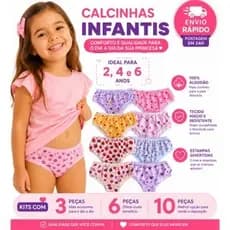 Kit 3/6/10 Calcinhas Infantis Menina - Calcinha Menina - Calcinha Criança - Calcinha Infantil - Moda Intima Infantil
