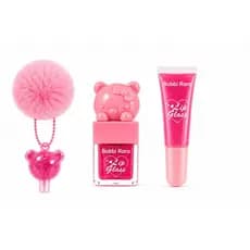 Kit Lip Gloss Labial Bobbi Rara 3 em 1 Hidratante, Gloss e Mini Gloss com Brilho e Chaveiro