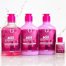 Kit Para Cabelo Rapunzel Shampoo Condicionador Máscara Hidratação e Brilho