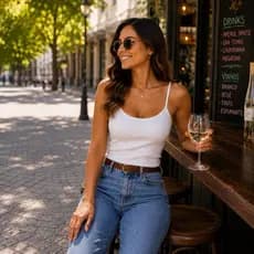KIT 2 REGATAS CANELADA FEMININA COM BOJO ALÇA FINA NÃO MARCA SEM SUTIÃ VESTE BEM DO 36/44 BLUSA REGATA