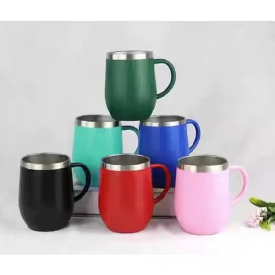 Copinho de alça Cuia Térmica 350ml Em Inox Com Tampa e alças Envio Imediato