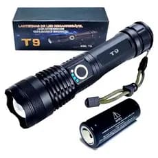 Lanterna Tática Mais Forte, T9 Potente Led Cree Usb