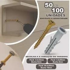 Kit Parafusos e Buchas 6mm - 8mm - 10mm Com Anel