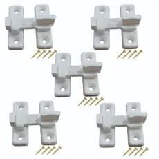 5x Trinco Fecho Tranqueta Plástica P/ Portas Sanfonadas e Janelas  C/ Parafusos BR