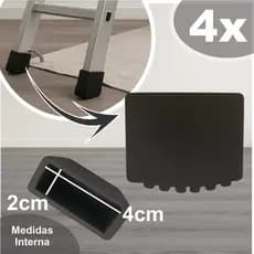 4x Sapata Ponteira De Borracha 20x40mm Para Escada Aluminio