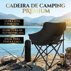 Cadeira De Camping Portátil Dobrável P/Camping Caça E Pesca Resistente