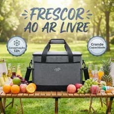 Bolsa térmica isolada de grande capacidade, bolsa térmica portátil para piqueniques e acampamentos ao ar livre.