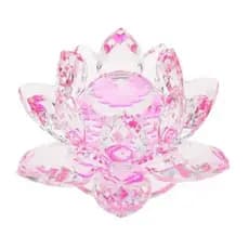 FLOR DE LÓTUS ROSA DE CRISTAL - 13CM