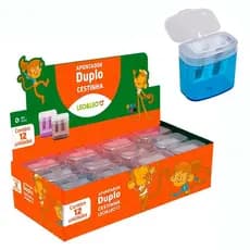 Apontador Escolar Duplo Cestinha Com Depósito - Léo e Léo
