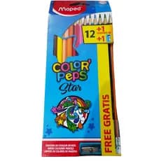 Lápis de Cor Maped 12 cores + Lápis de escrever + Apontador