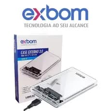 Case Hd Externo Exbom 3.0 Para HD/SSD Sata Transparente/Preto Plug Play / Case Gasveta USB 3.0