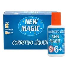 Corretivo Líquido New Magic 18ml Branco Escolar Secagem Rápida