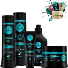 Kir Shampoo Condicionador e Máscara 300ml/gr + Leave in 300ml + Creme em Gel 150g Cachos Sim Haskell