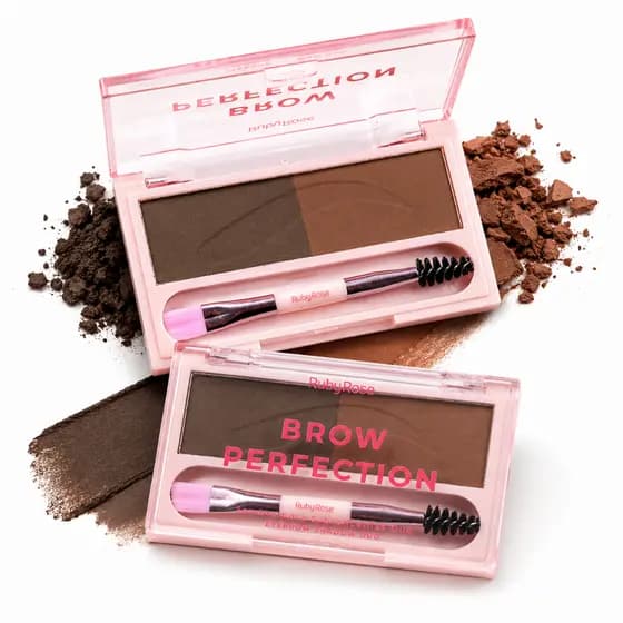 Sombra de Sobrancelha Ruby Rose HBE2501 Duo Alta Pigmentação Definição e Preenchimento