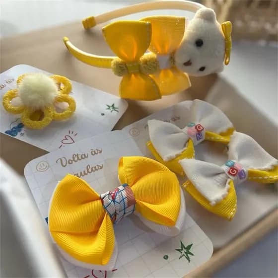 kit laços escolar/ Laços escolares/ Kit volta às aulas/ Laços infantil escolar/ Tiara escolar