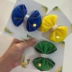 Laços copa do mundo Laço Brasil verde amarelo azul laço infantil para menina presilha bico de pato laço luxo