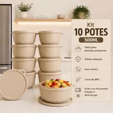 KIT 10 POTES DE ARMAZENAMENTO COZINHA BOLL 500ML