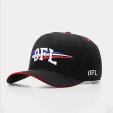 BONÉ OFL SNAPBACK ABA CURVA TAIL BLACK RED -  Bordado Baixo Relevo / Alto Relevo