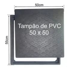Tampa De Esgoto 50x50cm Bueiro Caixa Passagem Quadrada Bloqueia Odor