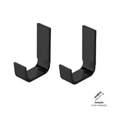 Kit 2 Cabide de Banheiro Gancho Multiuso Gancho de Parede Luxo Preto Envio Imediato