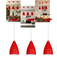 Luminária De Teto Pendente Vegas Lustre Alumínio Vermelho Bocal E27 Decoração Preto/Branco
