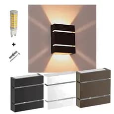 Kit 03 Arandela Slin Dois Fachos Parede Muro Com Lampâda G9 5W 110 Volts Branco Frio / Branco Quente