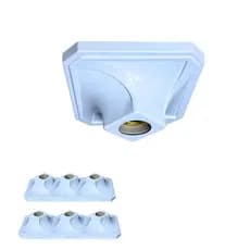 Kit 06 Plafon Plafonier Quadrado Sobrepor Bocal E27 Bivolt 110/220v