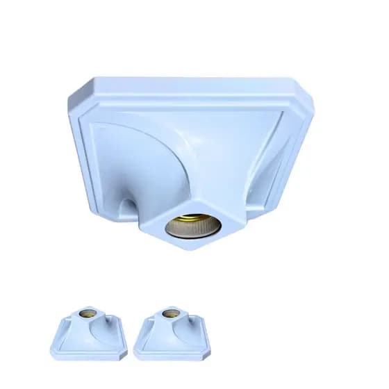 Kit 02 Plafon Plafonier Quadrado Sobrepor Bocal E27 Bivolt 110/220v