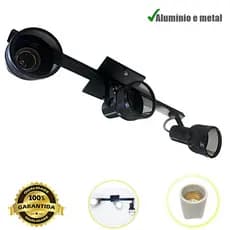 Luminária Spot Trilho 3 Lâmpadas Direcionalvel Alumínio Bocal Comum E27 110/220 Volts Envio Imediato
