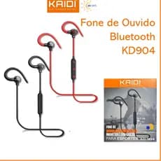 Fone de Ouvido Sem fio Bluetooth TWS Esportivo Magnético e com Gancho Kaidi KD-904