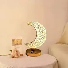 Luminária De Mesa Cabeceira Lua Led 3 Luzes Touch Luxuosa Recarregavel