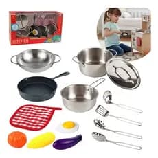 Kit Cozinha Infantil 14 Peças Importway Panelas Utensílios Brinquedo