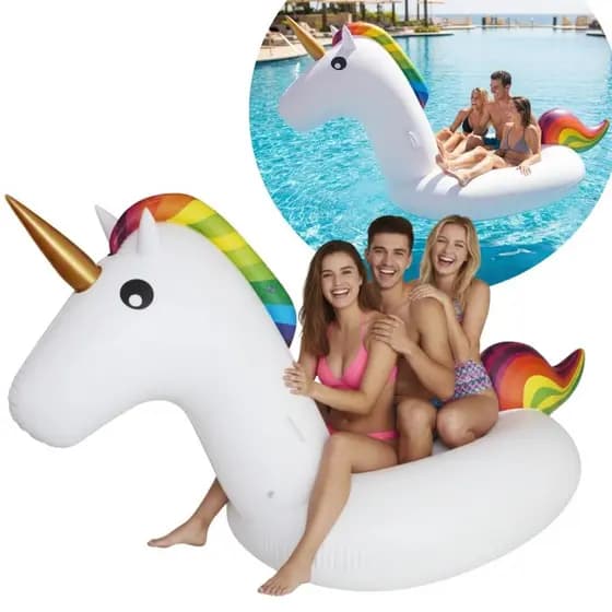 Boia Gigante Inflável Unicórnio Importway 283cm Piscina Praia