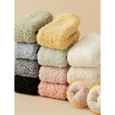 KIT 3 6 12 Meias Femininas de Inverno Cano Médio Grosso Termica Peluciada Quente Para Dormir e Ficar 35-40
