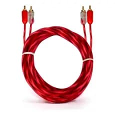 Cabo RCA 1m 4mm Blindado Injetado Vermelho Conectores RCA Alta Qualidade