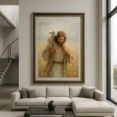Quadro Decorativo Sala Quarto Moderno Elegante Parede Moldura Abstrato Jesus \Carnerinho