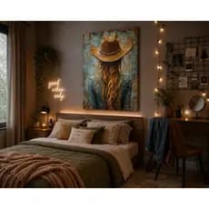 Quadro  Decorativos   Casa Parede Sala Elegante Country linda Mulher Chapeu Elegante Linda Moderna l