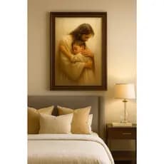 Quadros Decorativos Sala Escritorio Casa Quarto Jesus Menino Abrançando Abençoando Moderno Elegante