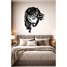 Quadros Decorativos  Salas Quartos Escritorio Laser Quarto Escritorio Mdf Jesus Elegante 30x23 Preto