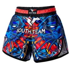Bermuda Muay Thai Boxe Profissional South Team Shorts Treino Luta Academia - Azul Fênix