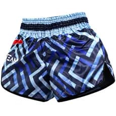 Bermuda Muay Thai Boxe Profissional South Team Shorts Treino Luta Academia - Azul Camuflado