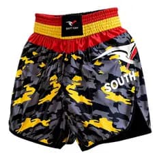 Bermuda Muay Thai Boxe Profissional South Team Shorts Treino Luta Academia - Preto Vulcano