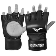 Luva MMA South Team Preta Profissional Treino Artes Marciais Muay Thai Jiu Jitsu Alta Resistência